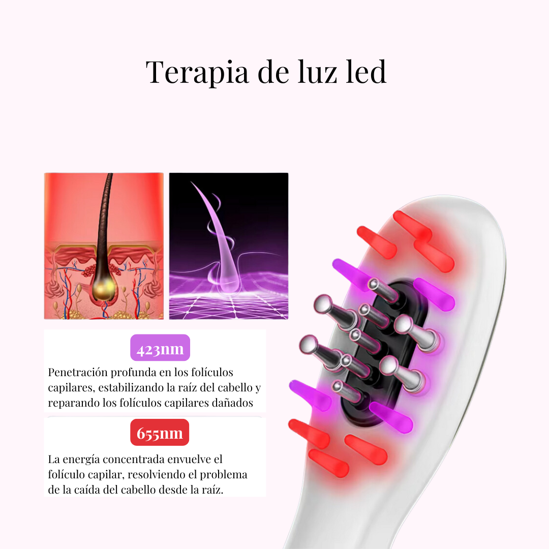 Tecna: Peine de Masaje Eléctrico con Microcorrientes Luz LED Y Aplicador de Aceites